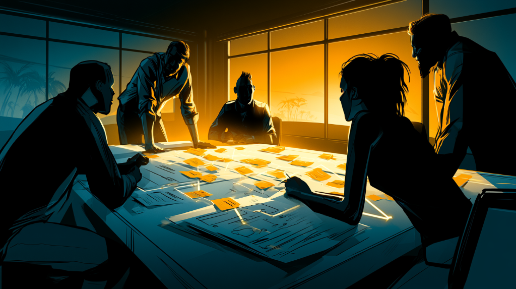 Équipe collaborant autour d'un audit de processus métier