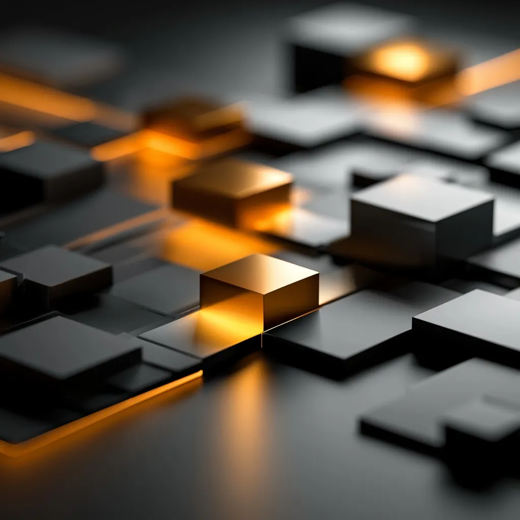 Blocs lumineux abstraits représentant l’amplification des capacités par l’IA
