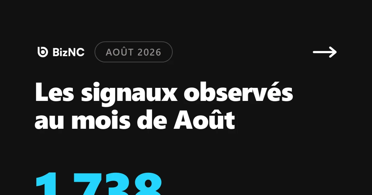 Faire parler les données : le baromètre Biz NC d’août 2026